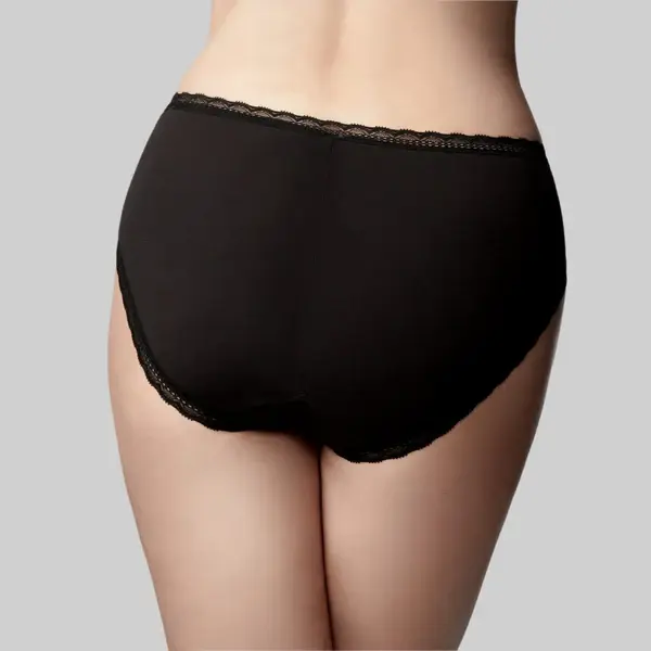 Thumbnail: The Knicker Cotton Hi Cut Brief (Black)