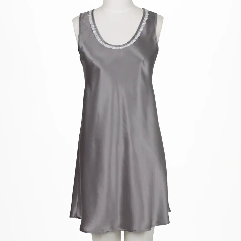 Carmen Kirstein Silk Singlet Dress (Gunmetal)