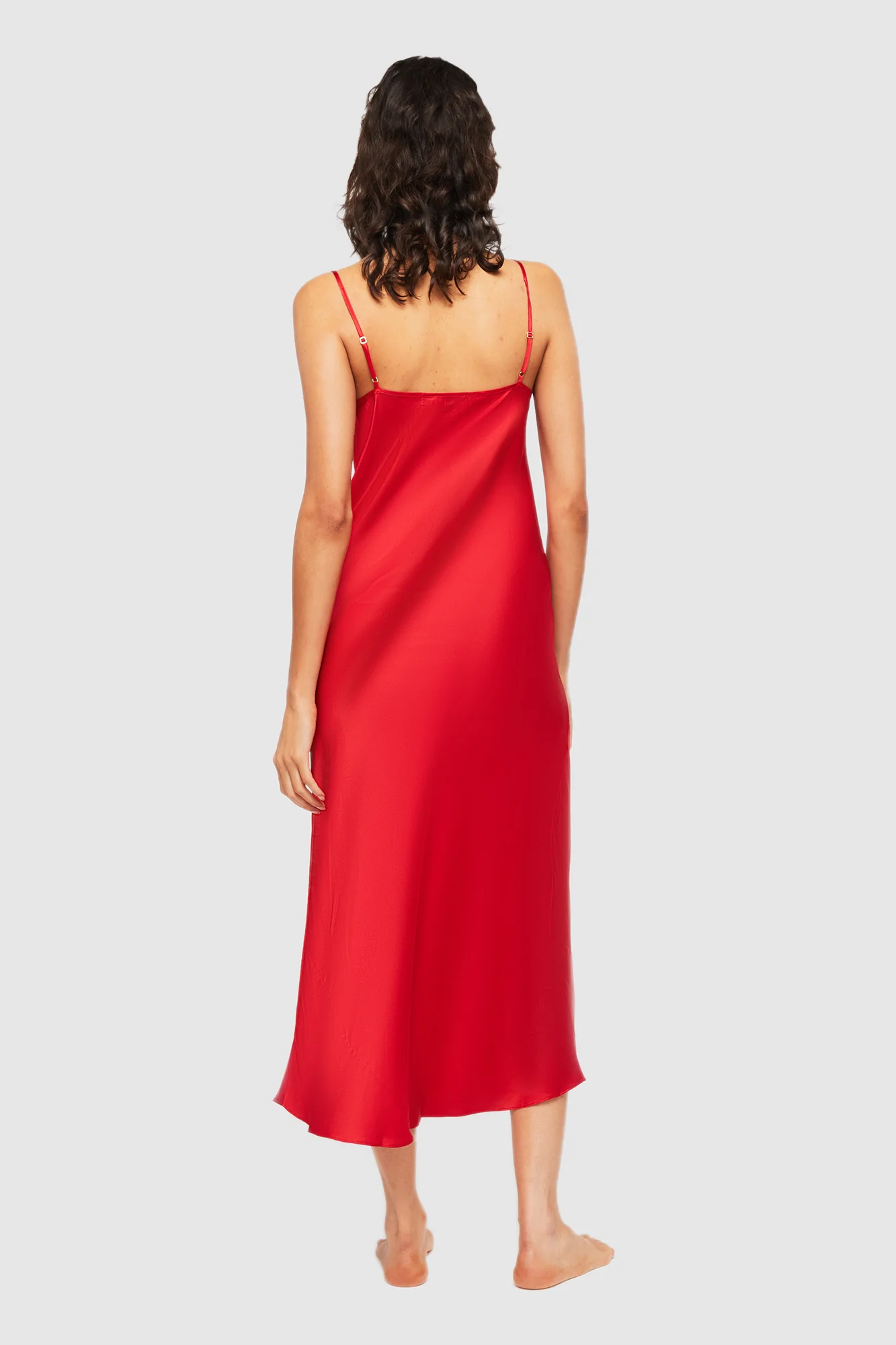 Thumbnail: Ginia Pick & Mix Silk Night Gown (Chili)