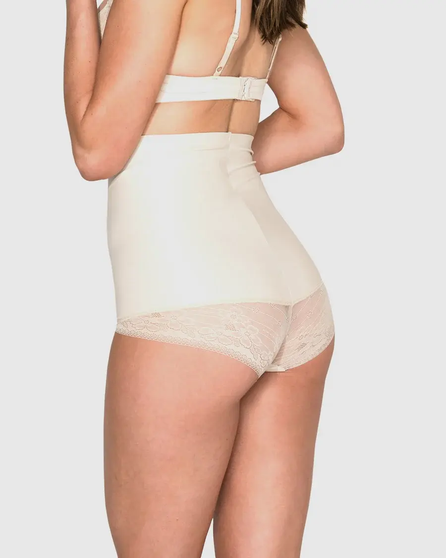 Thumbnail: Hush Hush HH015 Essensual HighWaist Brief (Black & Nude)