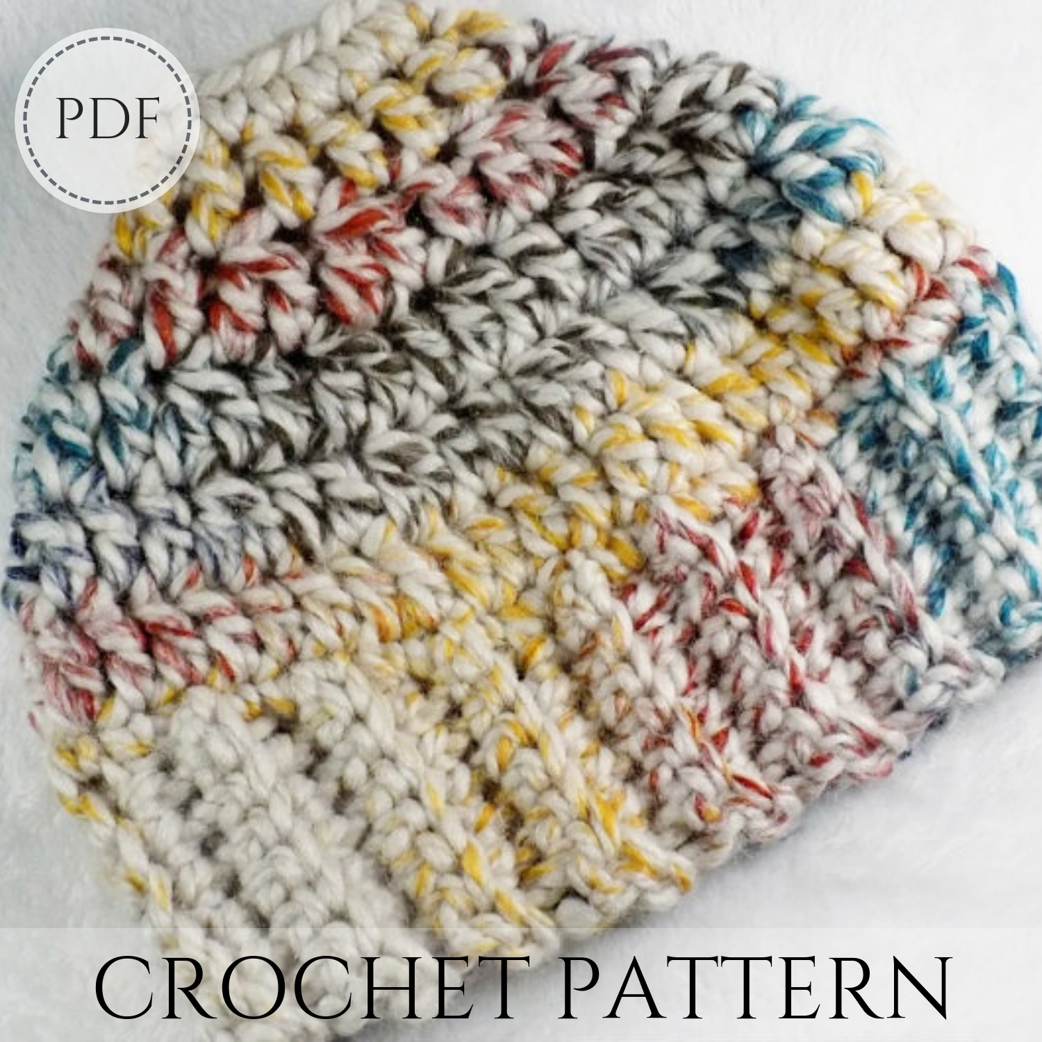 Messy Bun Beanie, Crochet pattern, PDF