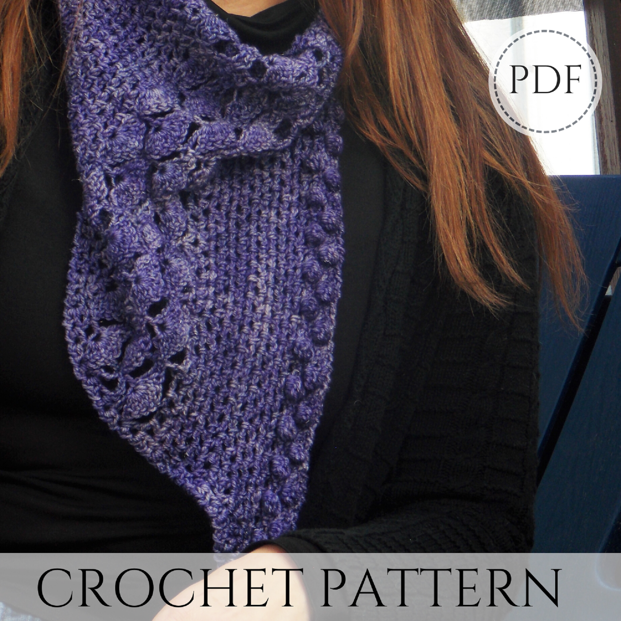 Flower Princess Cowl, Bandana Scarf, pdf download and video tutorial
