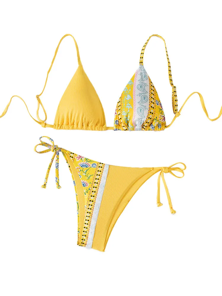 Womens Printed Bikini Swimsuit - 1