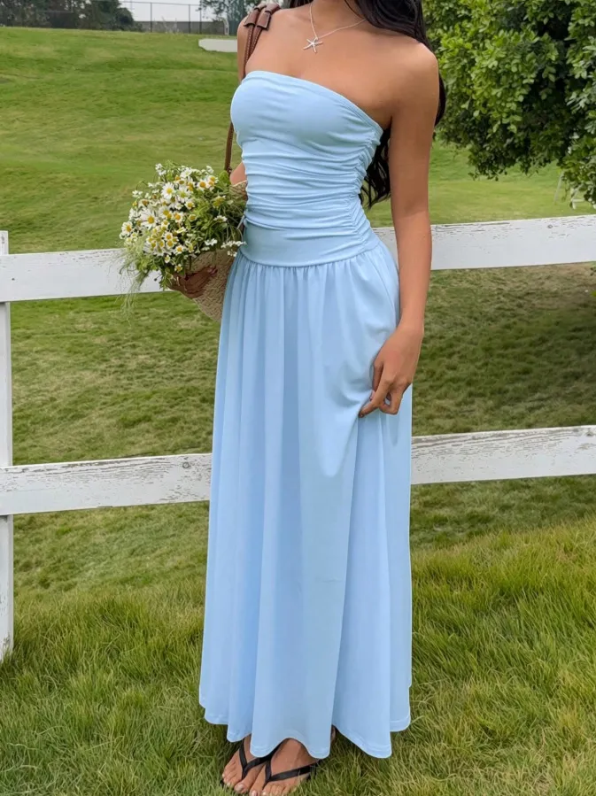 Sleeveless Slim Fit Ruched Dress - 1