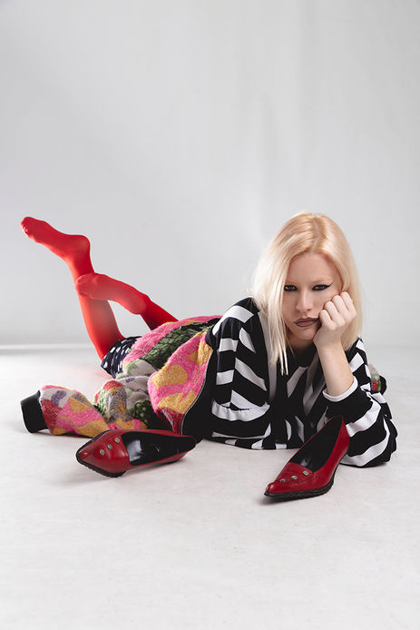 Fashion model Tiffany Jade posing in a high-fashion editorial shoot for Salitre Models.