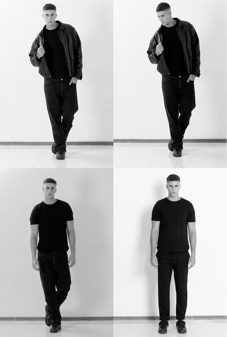 Natural studio polaroid of new face male model Meziani Mimoun highlighting his raw features for international high-fashion scouting.