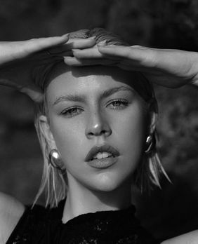 Fashion model Tiffany Jade posing in a high-fashion editorial shoot for Salitre Models.