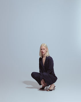 Fashion model Tiffany Jade posing in a high-fashion editorial shoot for Salitre Models.