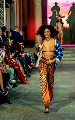Camila Batista international female model Milan Fashion Week runway walk high fashion catwalk designer collection Salitre Models.