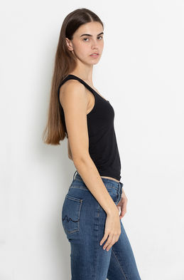 Alanis Alvarez model casting digitals medium shot black tank top portfolio.