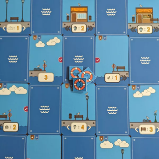 life rings and back of cards and pier cards