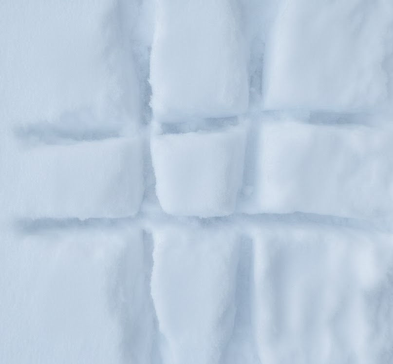 Tic Tac Toe grid in the snow