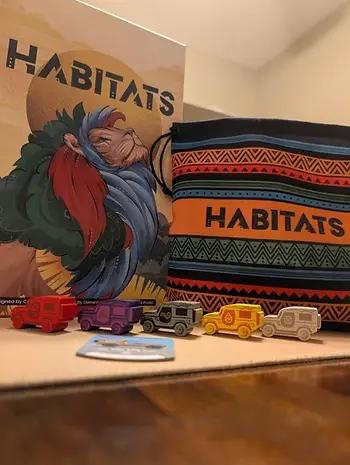 Habitats board game by allplay and components