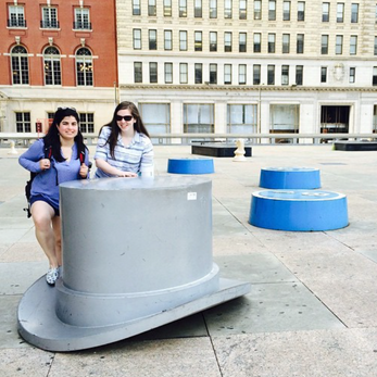 Katie and Coty by Monopoly Hat in Philadelphia