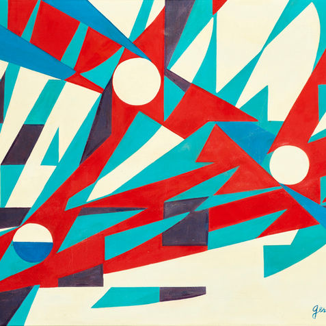 Geometric abstract painting by Helen Gerardia