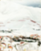 Expressionist painting by Antoine Martinez of a winter landscape