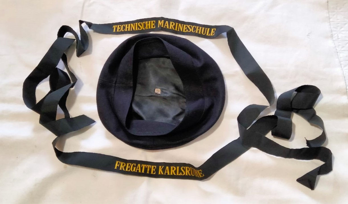 Germany post war navy cap size 59, two tally , tie and bow tie.