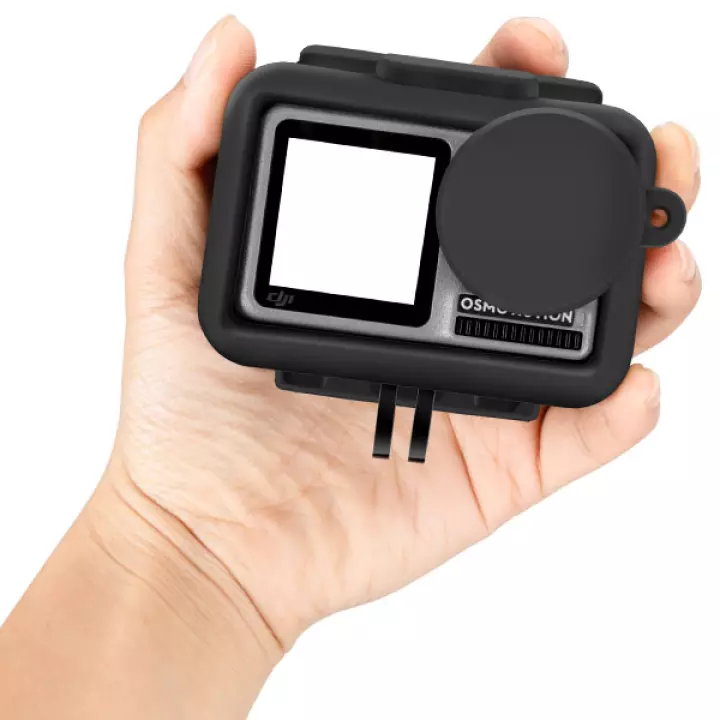 Thumbnail: TELESIN SILICON RUBBER CASE COVER FOR DJI OSMO ACTION WITH CAP