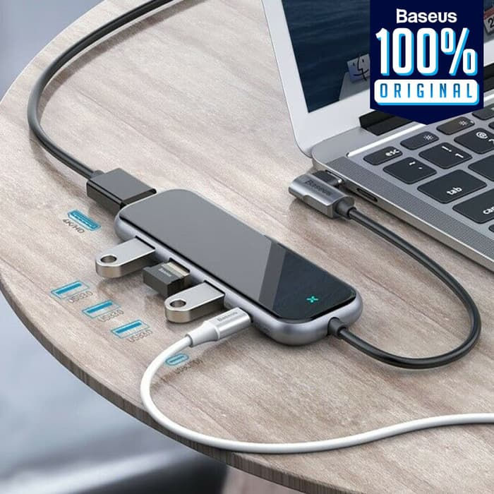 Thumbnail: Baseus HUB Adapter Type C to USB 3.0 4K HDMI Card Reader Charger Cable