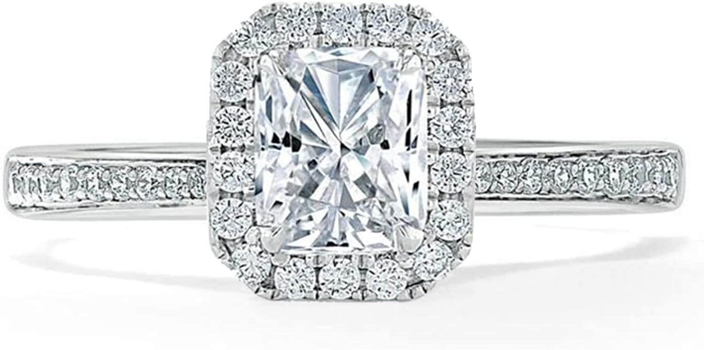 14K Gold Princess Cut Moissanite Ring