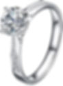 Thumbnail: 14 K White Gold 1 Carat Moissanite Ring