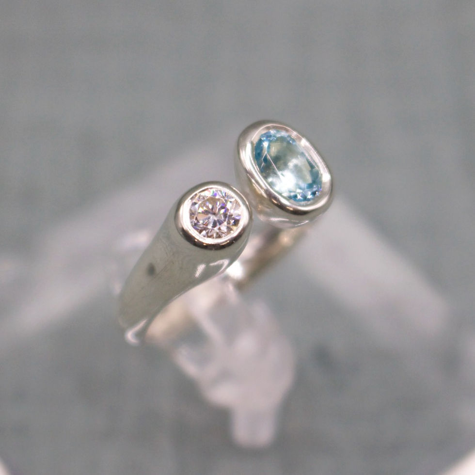 Miniature : Bague Elysa (Topaze & oxyde)