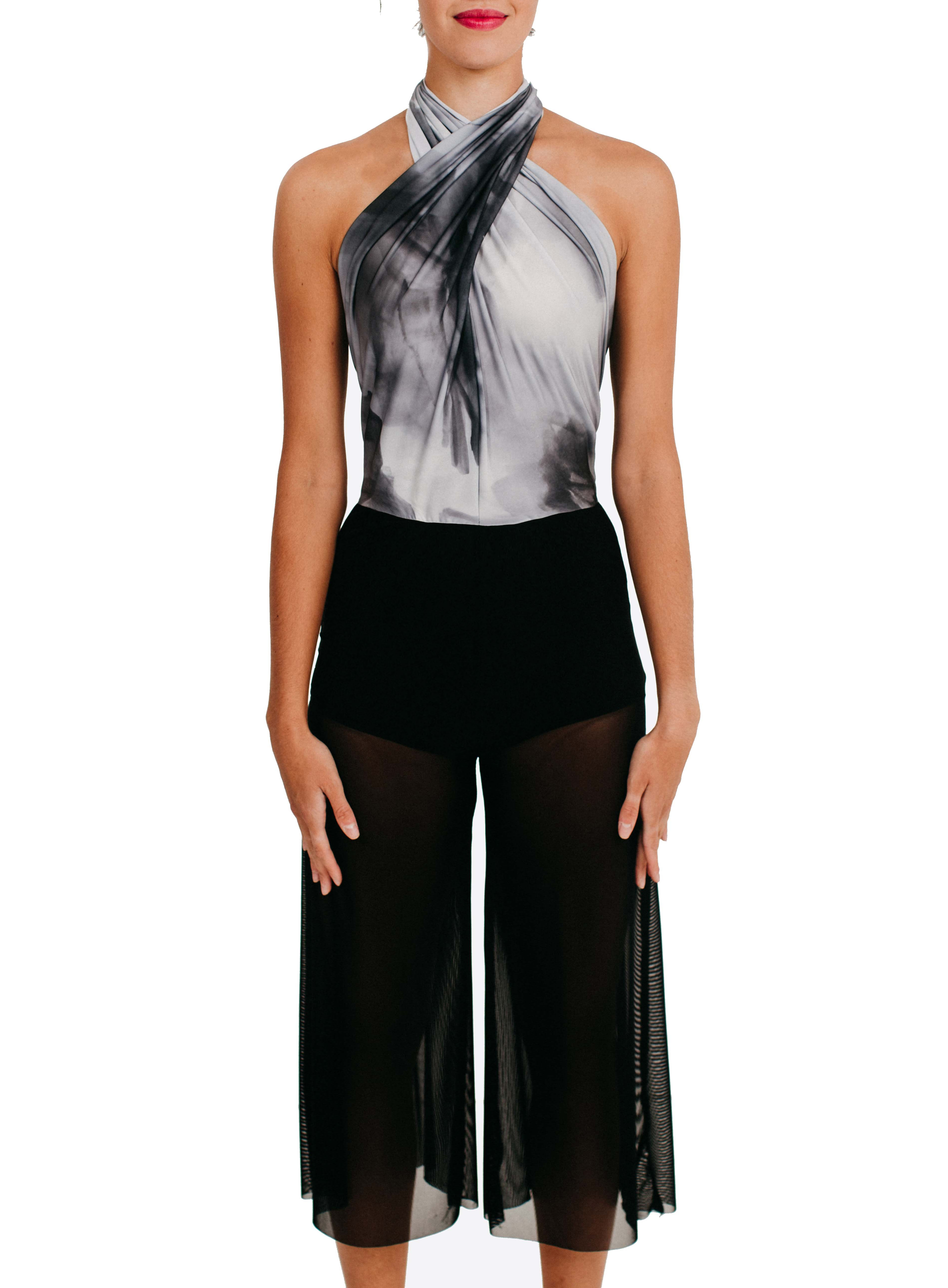 NOELLE - Capri Jumpsuit Lycra Print/Mesh