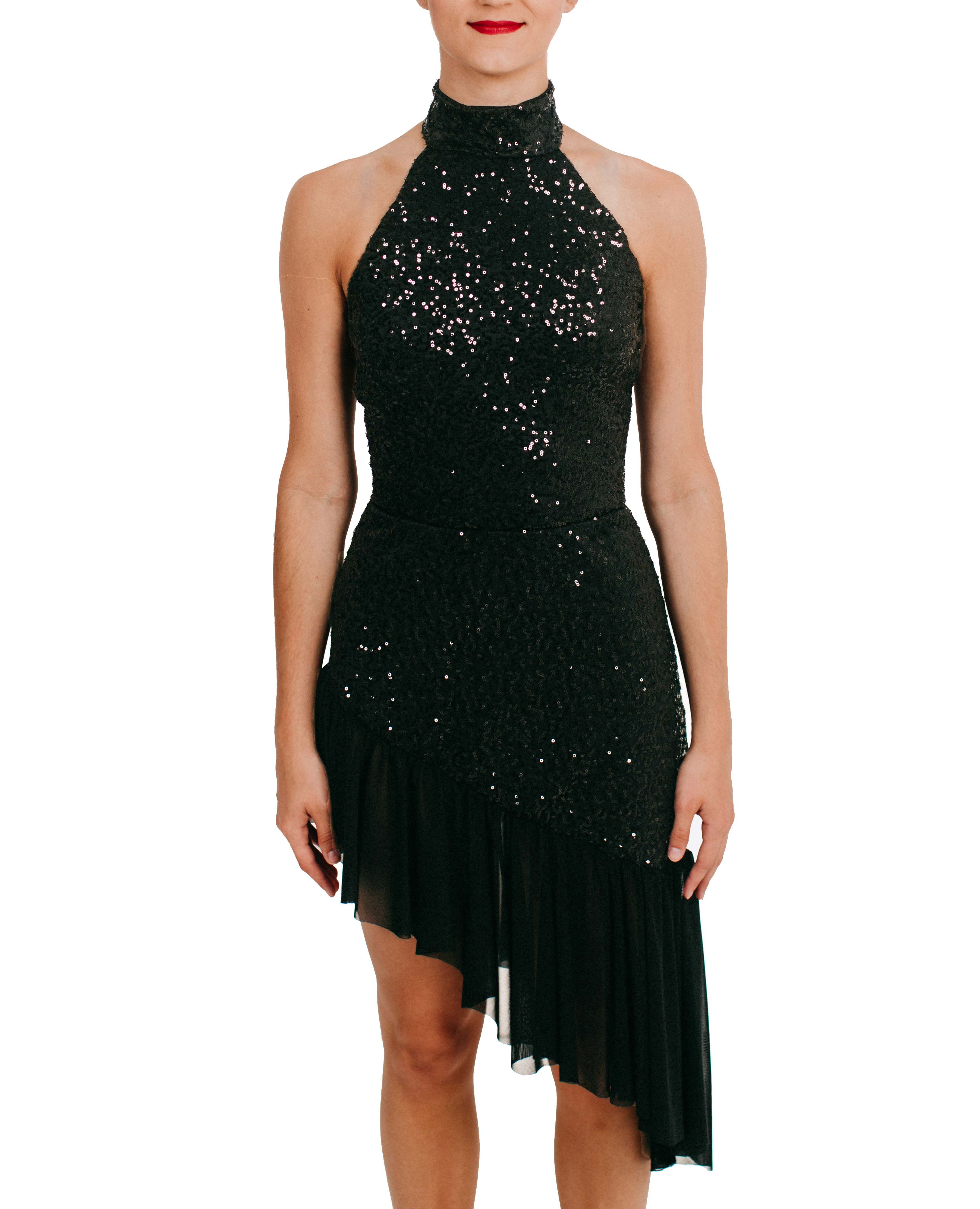 QUINLYNN - Angled Ruffle Sequin Knit