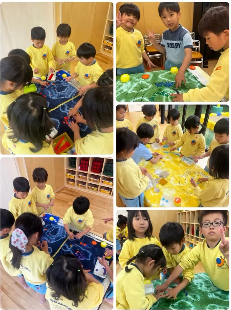 シニアクラス絞り染めの製作途中