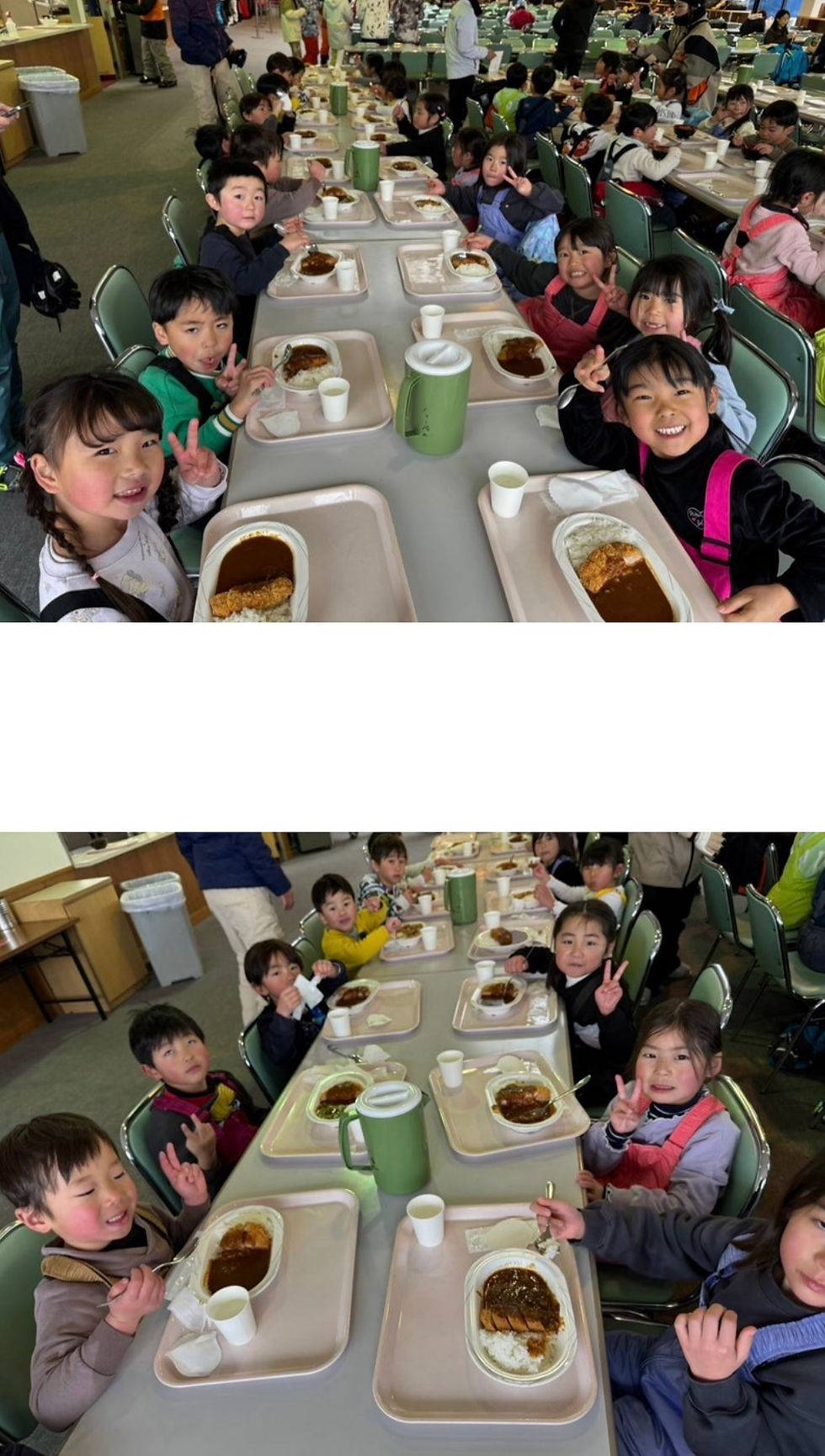 お昼ご飯を食べる子どもたち