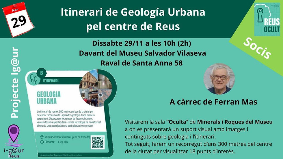 Ruta de geologia urbana d'Espais Ocults a Reus