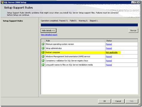 The SQL Server installation prompt appearing as normal