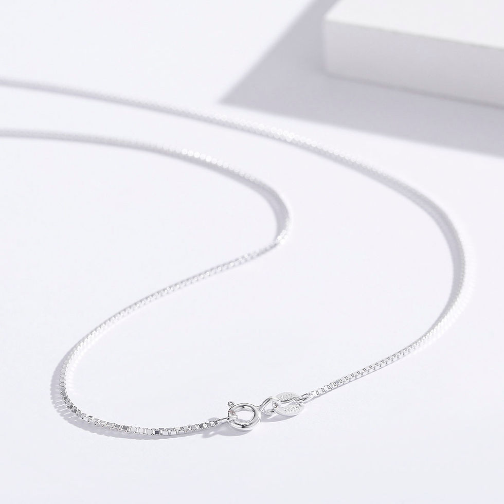 縮圖：35-80cm 1mm Thin Real Pure Solid 925 Sterling Silver Box Chain Necklace For Wome