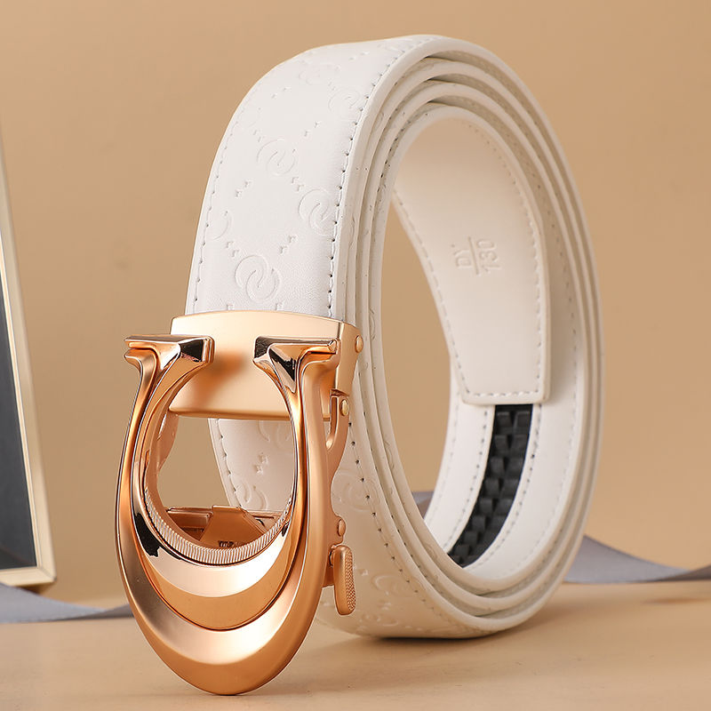 Miniatura: New 3.4cm fashion Women's Belt Formal Leather Canvas Male Belt High Quality Meta