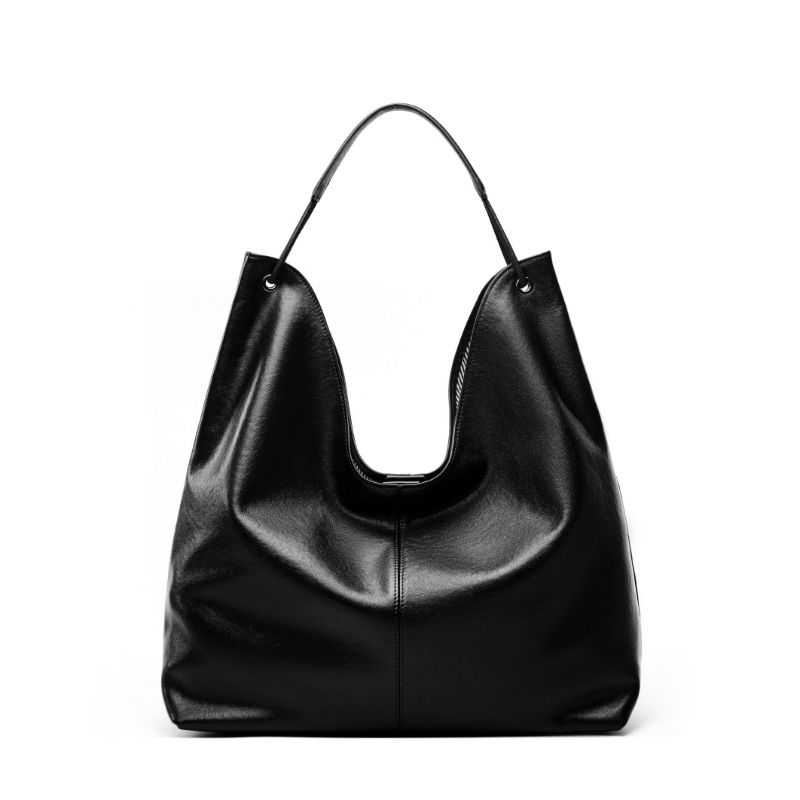 Miniatura: BURMINSA Luxury Genuine Leather Handbags Large Slouchy Hobo Shoulder Bags For Wo