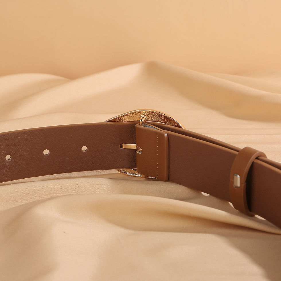 Miniatura: Women's Fashion Wide PU Leather Belt 3.3cm with Metal Geometric Pin Buckle Retro