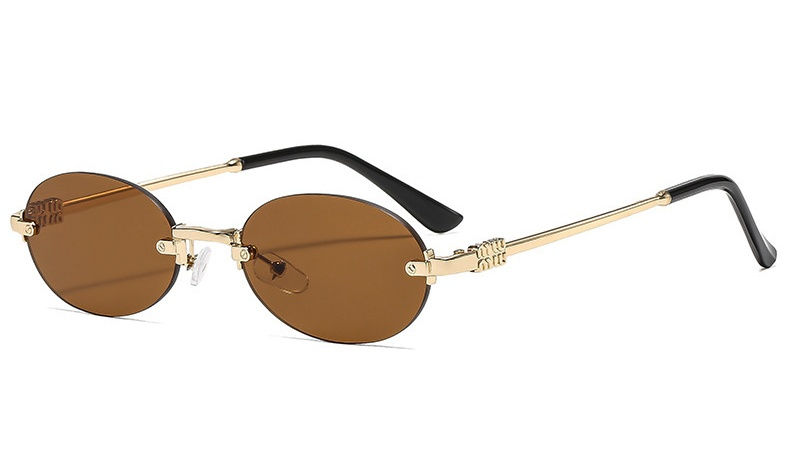 Miniatura: Light Luxury Rimless Oval Personalized Sunglasses, High-End Fashion Casual Sungl