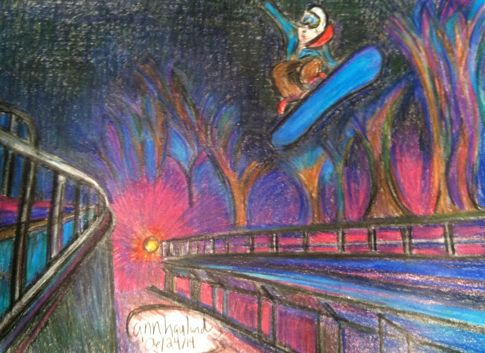 Winter snowboarding