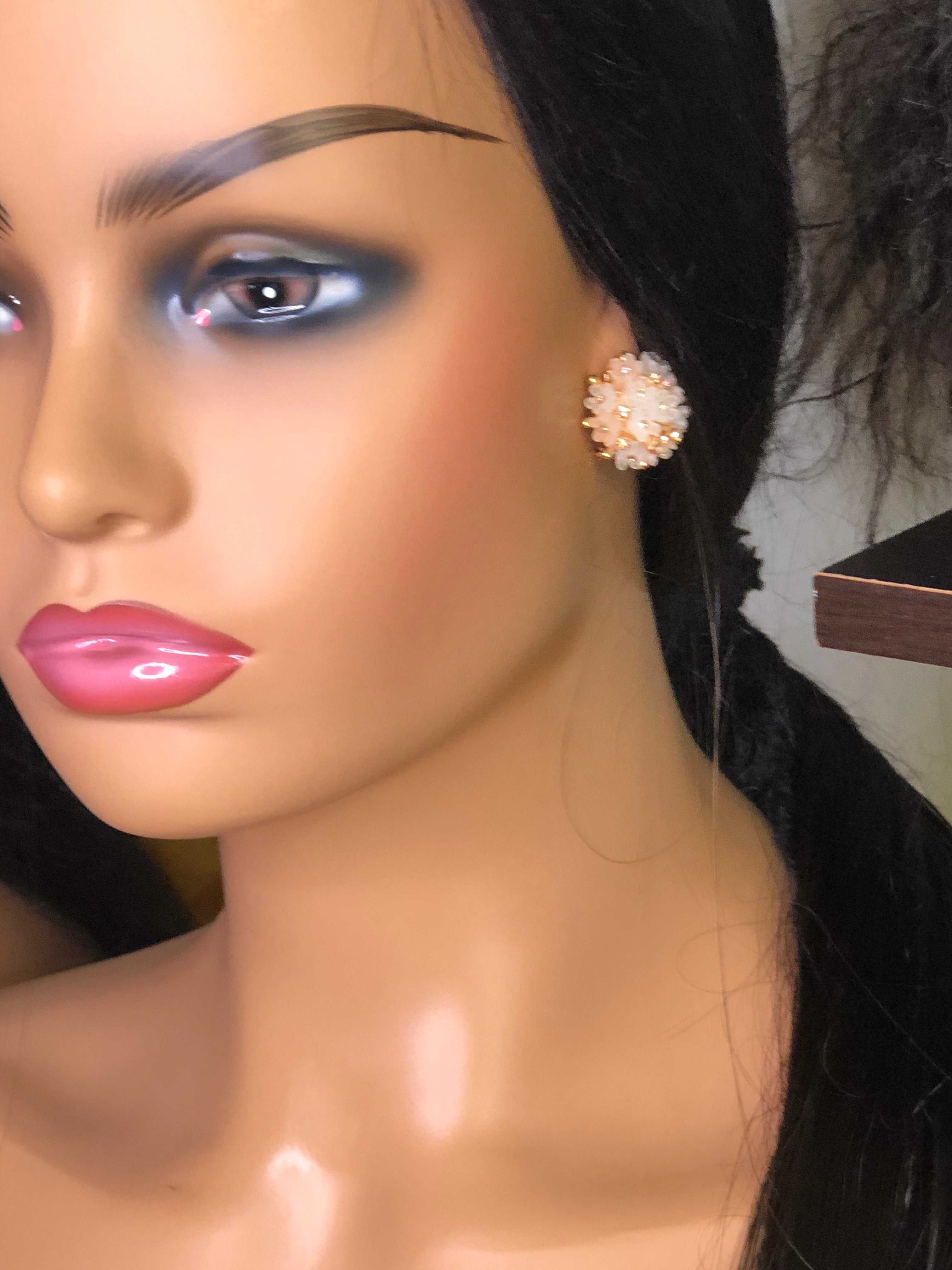 Rhinestone Flower Stud Earrings