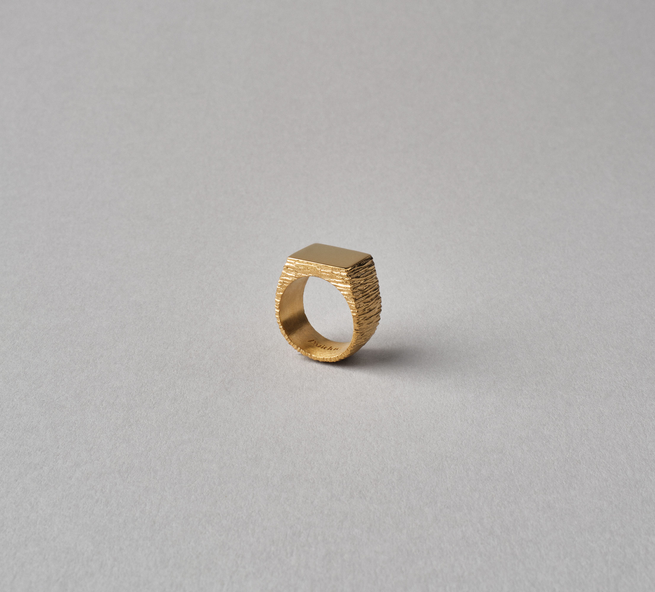 SQUARE SLATE RING VERMEIL