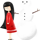 Girl and Snowman