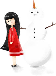 Girl with Snowman