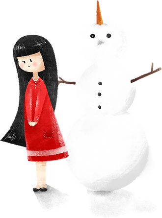 Girl with Snowman