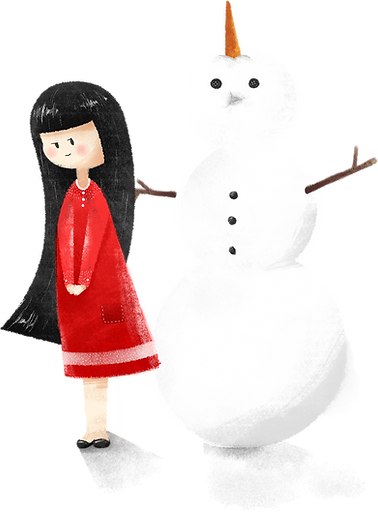 Girl with Snowman