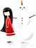 Girl with Snowman
