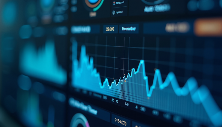 Close-up view of a digital dashboard showing AI agent performance metrics