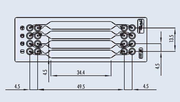 Thumbnail: Rhombic Reaction Chamber Chip,  - 4Device - mini Luer