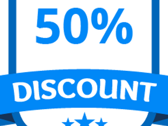 50% Discount Blue