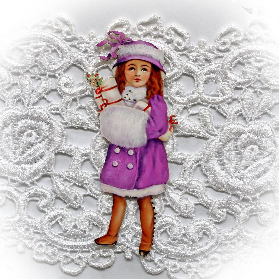 Thumbnail: Printed Beautiful Board Tiny Christmas Noel Laser Cut Chipboard Die Cu