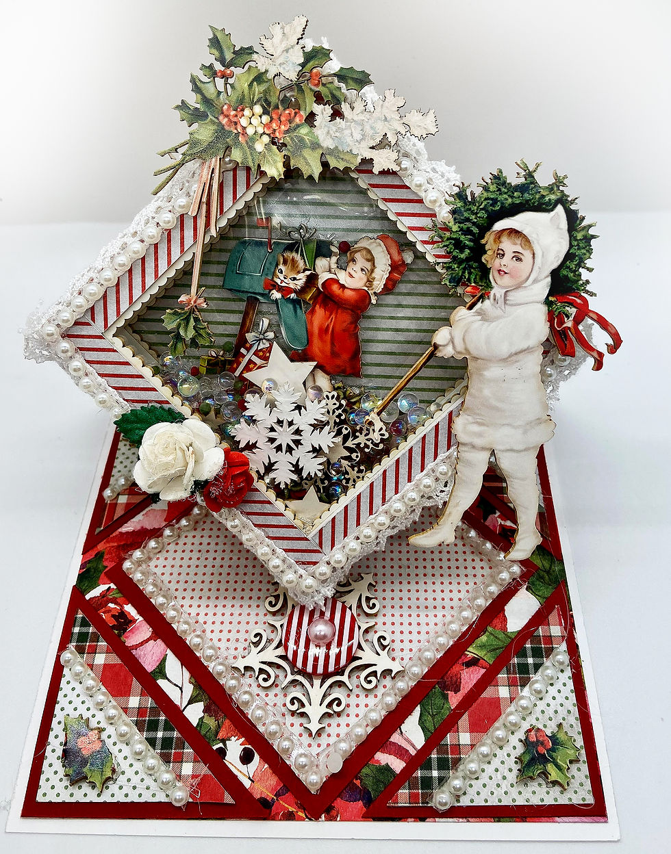 Thumbnail: Printed Beautiful Board Small Victorian Christmas Laser Cut Chipboard Di
